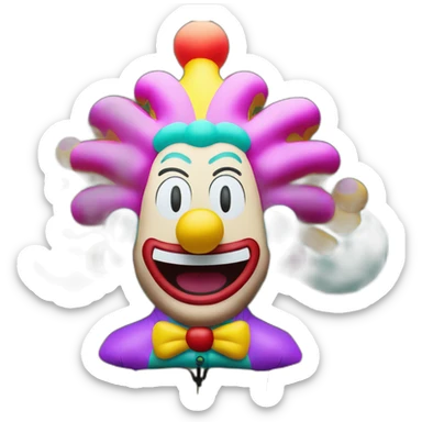 Krusty the klown as an inflatable yard decoration sticker