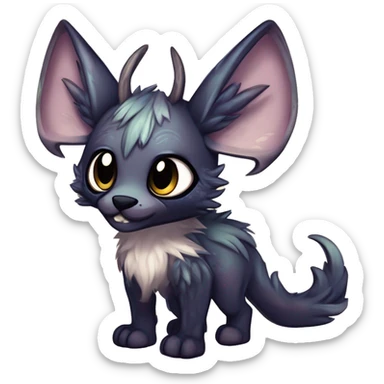 Cool cute Kawaii edgy fantasy shiny chibi animal creature fursona Fionbri vernid by griffsnuff & LiLaiRa & Falvie full bodyal sticker