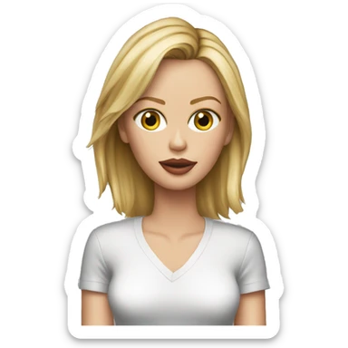 ultra realistic charlize theron wearing shirt sticker
