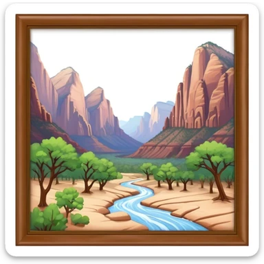 isometric exterior view of zion national park sticker