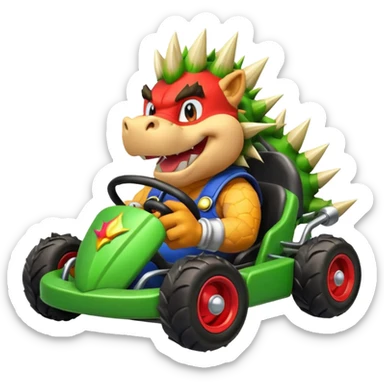 Bowser fait du kart sticker