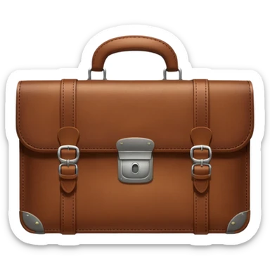 emoji de maletin marron de empleo sticker