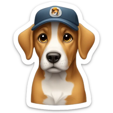 dog with cap black sticker
