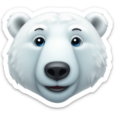 polar bear in love hearts blue sticker