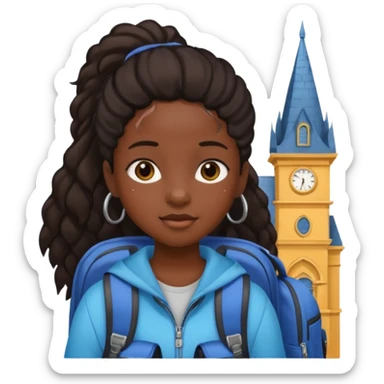 City Backpack Student black girl sticker