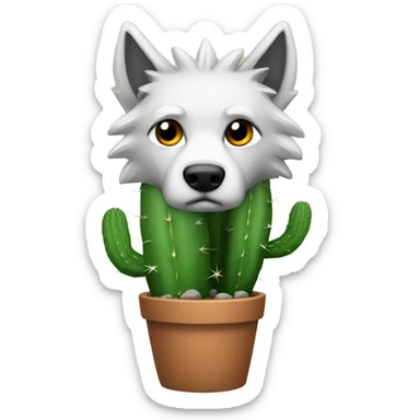 a wolf cactus sticker