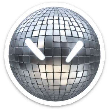 disco silver shining ball ￼ sticker