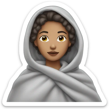 Lightskin Woman in gray blanket sticker