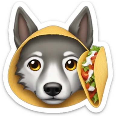 loup mangant un tacos sticker