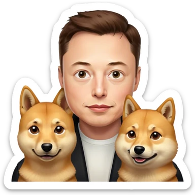 Илон Маск с Doge sticker
