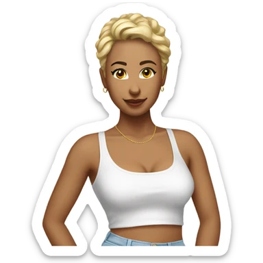 white cami tank top sticker
