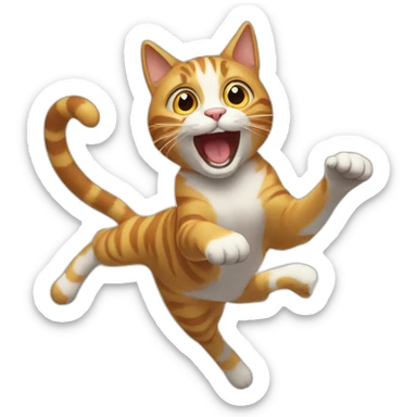 jumping cat sticker