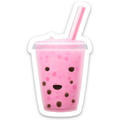 Pink boba tea  sticker