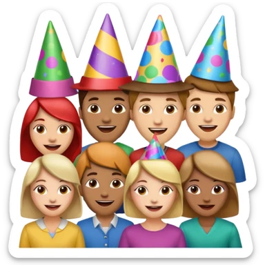 a group of crazy people with wild expressions sticker