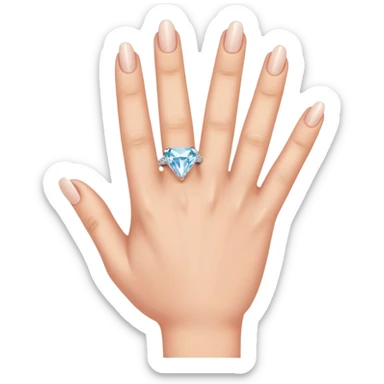 right hand with diamond ring on ring finger (second finger from the pinkie) sticker