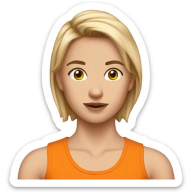 tate mcrae in a orange croptop sticker