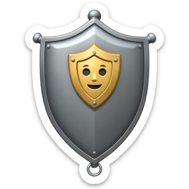 A shield emoji in the style of Apple emoji with a knocker. sticker
