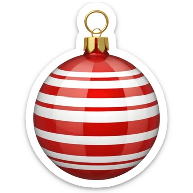 A Red Striped Ornament sticker