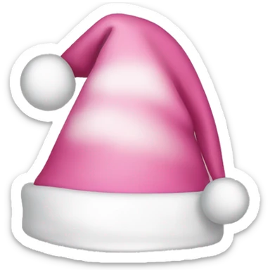 Pink and white Santa hat sticker