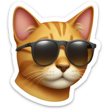 Cat with sunglasses suntanning sticker