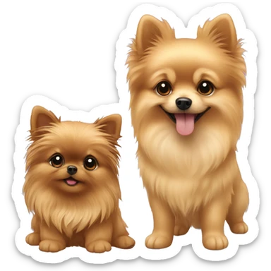 pomeranian and yorkie puppy sticker