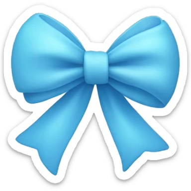Pale blue heart with a blue ribbon bow sticker