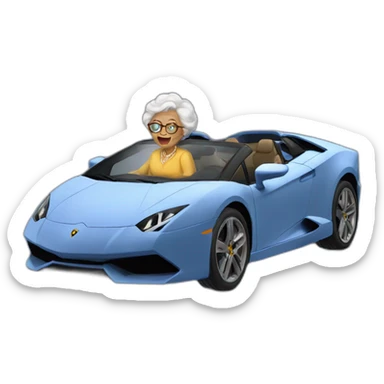 Granny in Lamborghini sticker