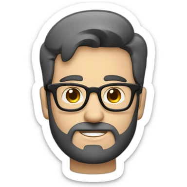 hombre con moño, barba larga, con gafas, haciendo malabares con cuatro gatos uno rubio, otro negro, otro gris  otro blanco y negro sticker