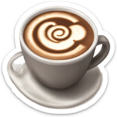 luxurious hot cocoa with latte art and fancy mug  sticker