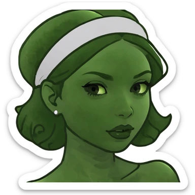 Girl with glossy lips pretty hair sticker