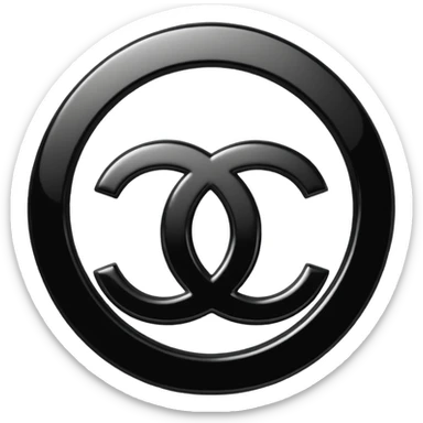 Chanel symbol triple black sticker