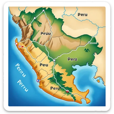 Map of Peru sticker