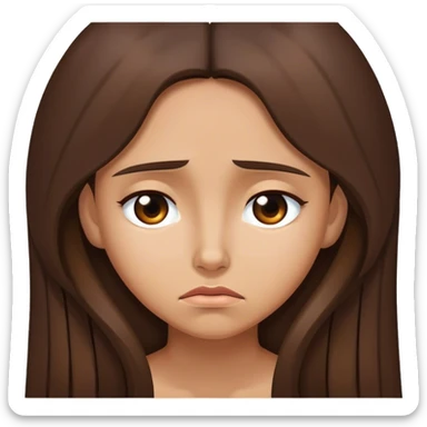 Sad tan brunette with long hair  sticker