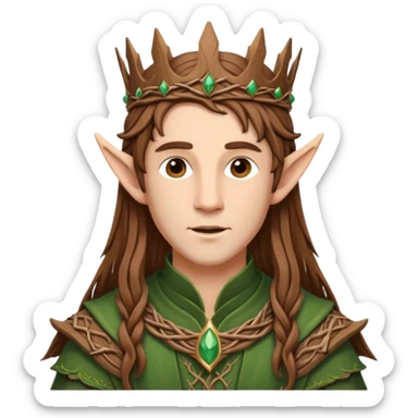 Elven King wooden crown out of sticks sticker