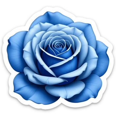 Blue rosa azul, like the classic rose emoji but with blue petals sticker