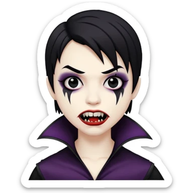 pale skin emo dark hair vampire sticker