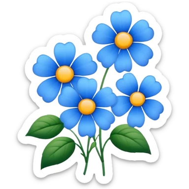 blue flowers  sticker