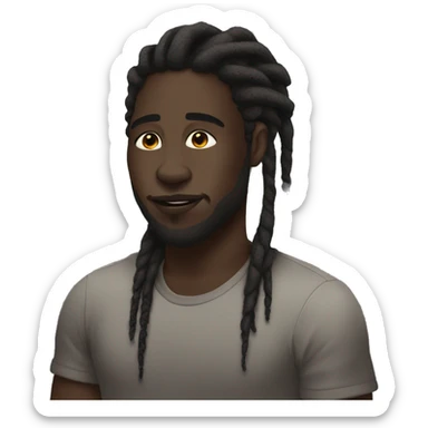 darkskin black man dreads locs sticker