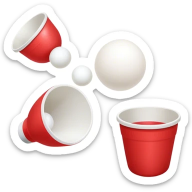 identical red cups and 1 white ping pong ball sticker