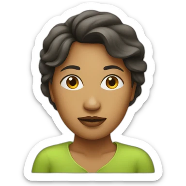 woman, with a pear-shaped head sticker