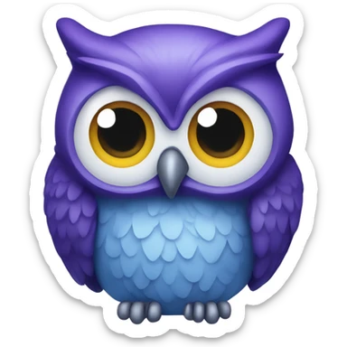 blue and purple owl sticker