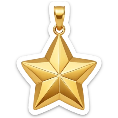 golden star charm-shaped trinket, gold pendant sticker