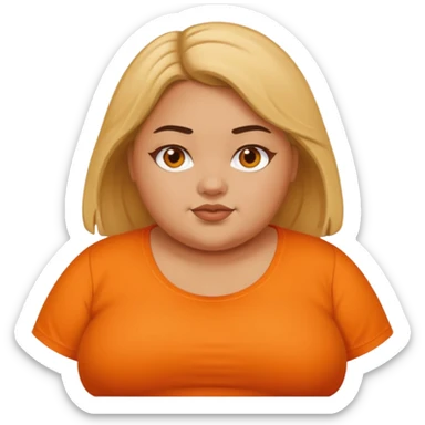 Fat girl with orange shirt sticker