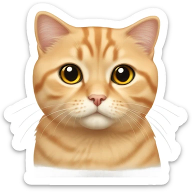 Light Orange Scottish fold cat sticker