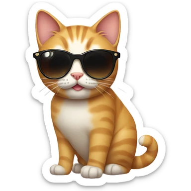 Cat with sunglasses sticker