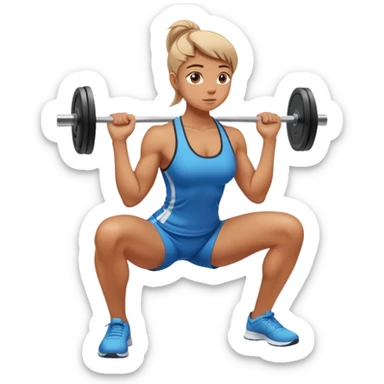 Person with perfect posture doing a squat at the gym sticker