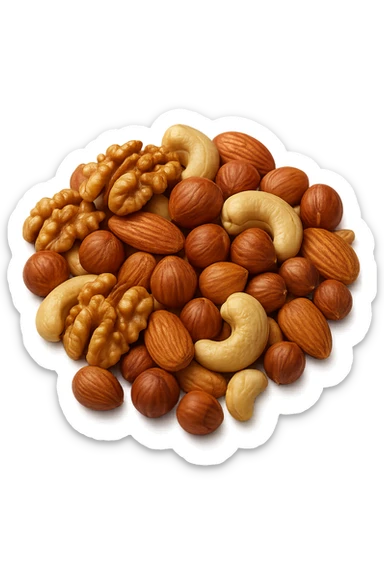 montagna di noci sbucciate, iperrealistici 4k sticker