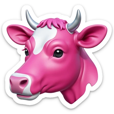  jeff koons style vinyl pink girl cow sculpture  sticker