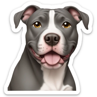 Gray male pit bull sticker