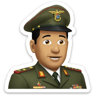 Hugo Chávez con boina militar  sticker